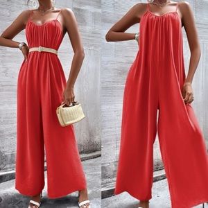 Boho wide leg cami jumpsuit